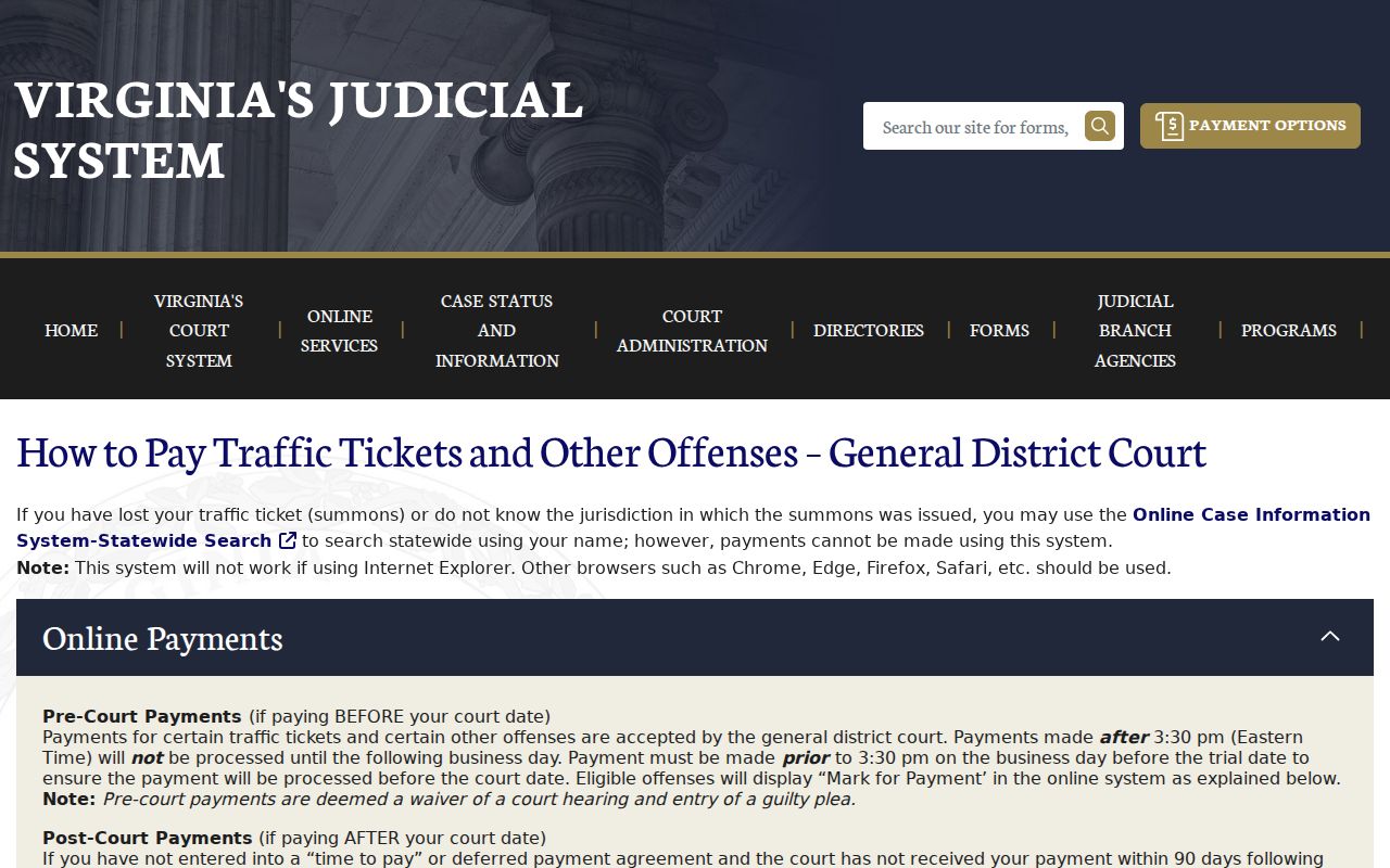 Bland County traffic warrant search: official Virginia payment and lookup instructions