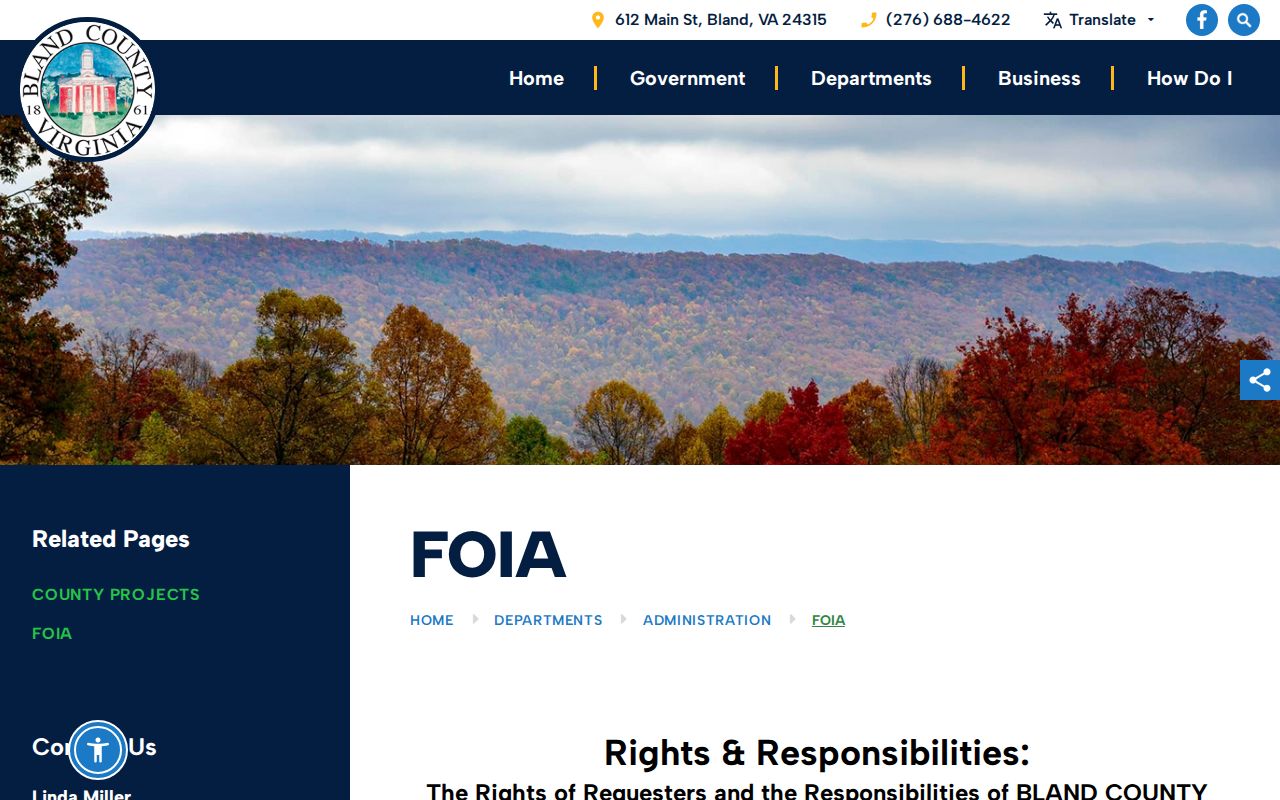 Bland County warrant records: county FOIA request information