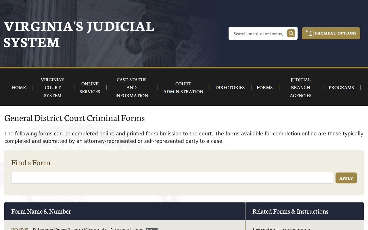 Bland County arrest warrant records: official Virginia criminal forms index
