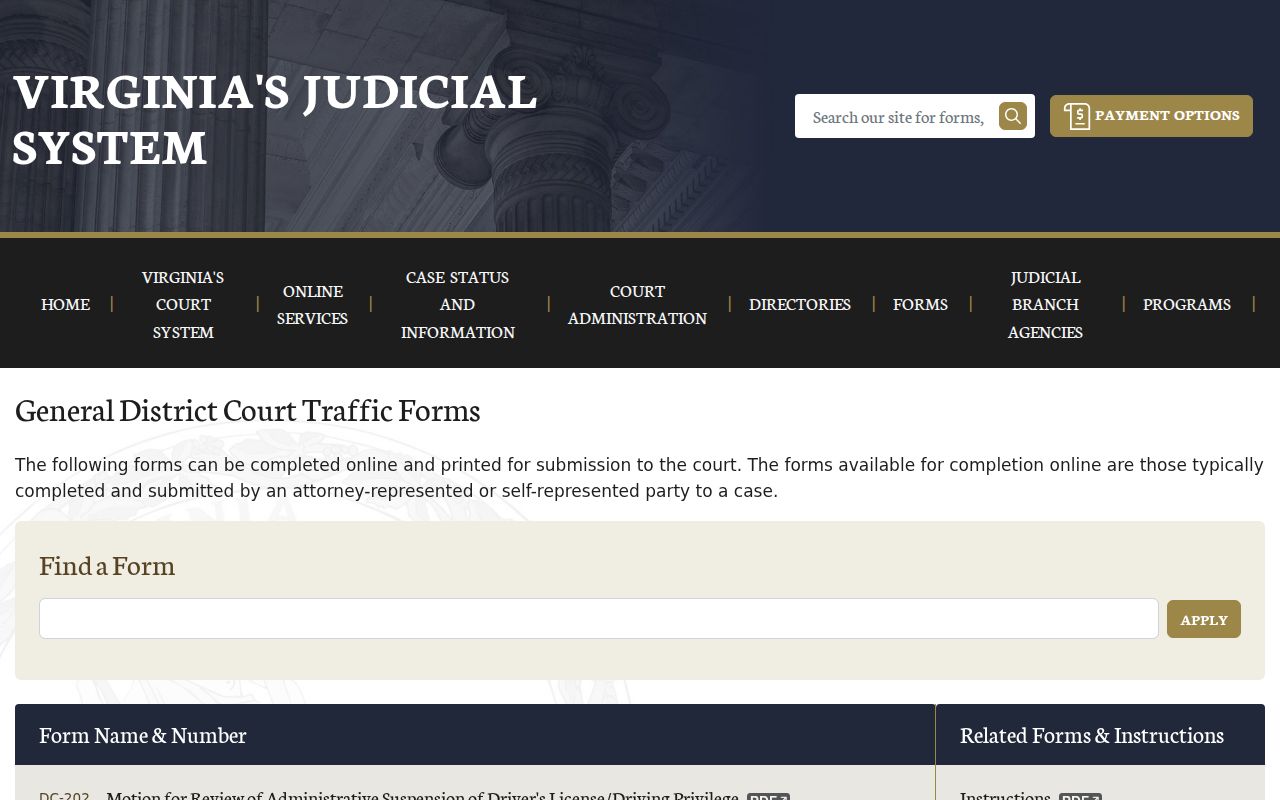 Bland County traffic warrant resolution: official Virginia traffic forms including DC-211