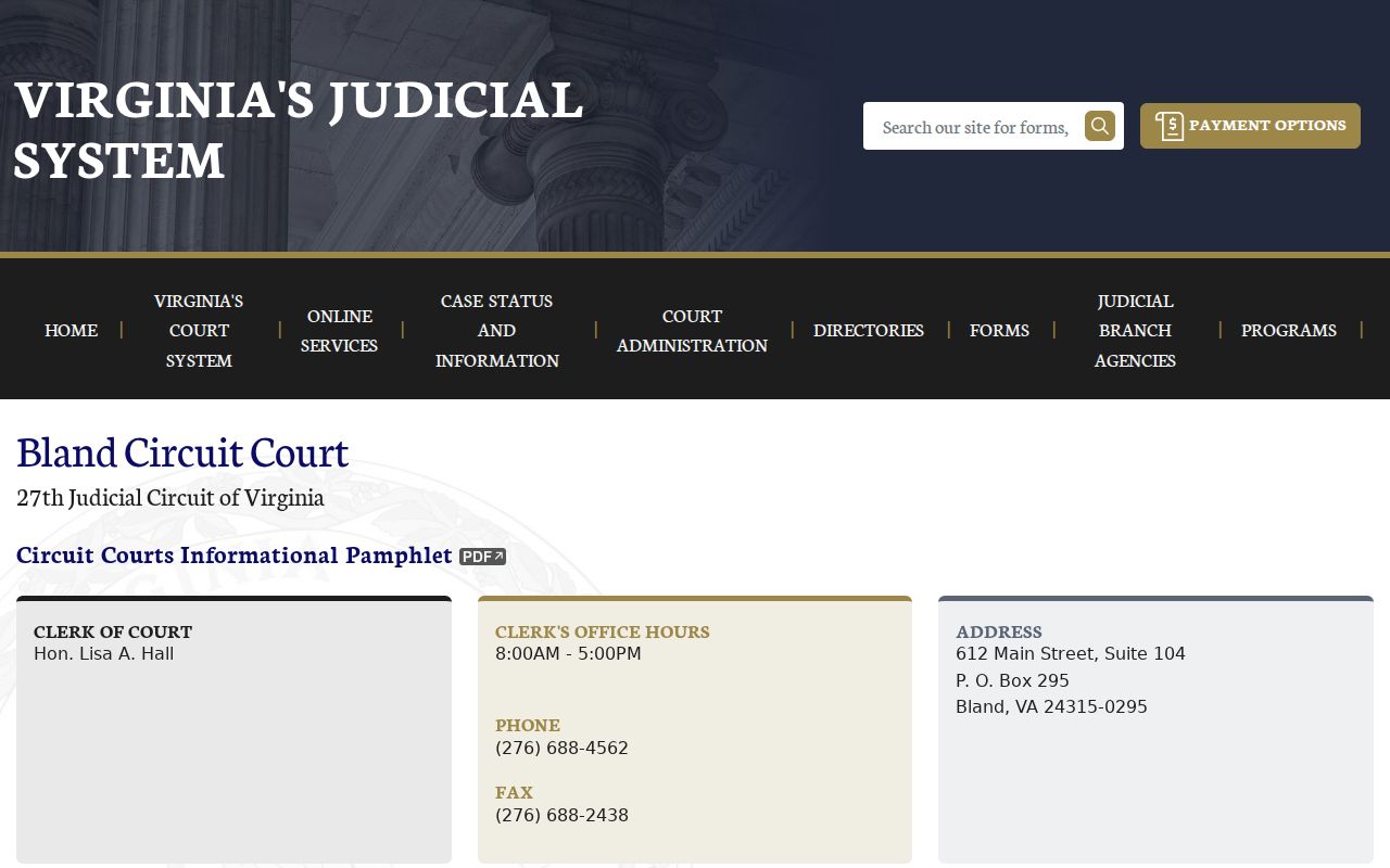 Bland County arrest warrants: official Circuit Court and clerk information