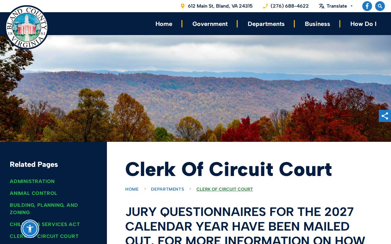 Bland County warrant records: Circuit Clerk's official page
